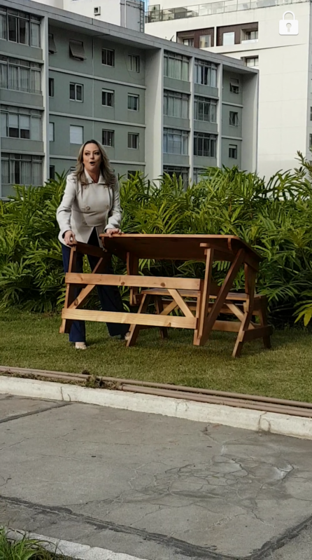 Onde Encontrar Mesa Banco Dobrável de Madeira em Limeira - Mesa Banco de Pallet